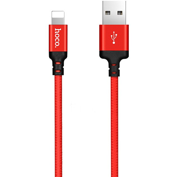 Кабель USB - Lightning, 1м, HOCO X14 Red/Black (HC-62837)