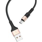 Кабель USB A (M) - microUSB B (M), 1м, HOCO X26 Black/Gold (HC-80213)