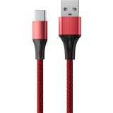 Кабель USB - USB Type-C, 1м, Accesstyle AC30-F100M Black/Red