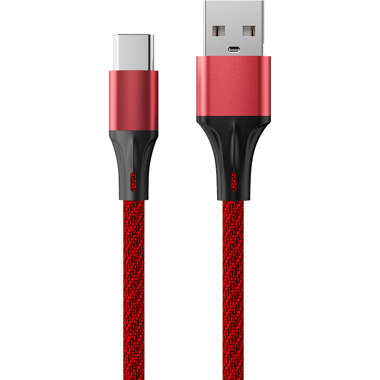 Кабель USB - USB Type-C, 2м, Accesstyle AC30-F200M Red