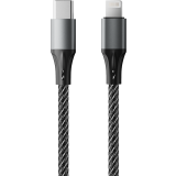 Кабель USB Type-C - Lightning, 1м, Accesstyle CL30-F100M Black/Grey