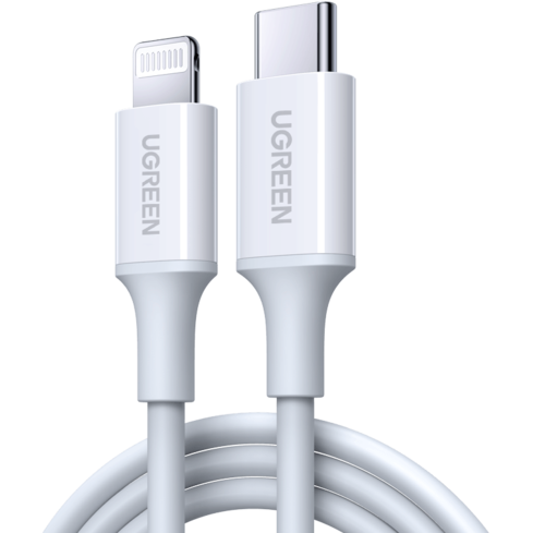 Кабель USB Type-C - Lightning, 0.25м, UGREEN US171 White - 60746