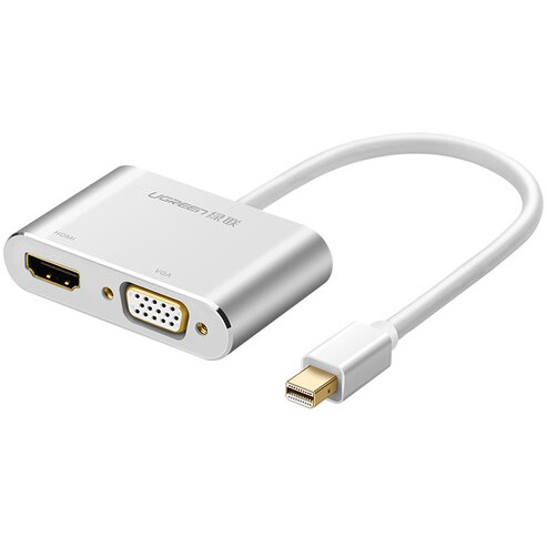 Переходник Mini DisplayPort (M) - HDMI/VGA (F), UGREEN MD115 Silver - 20421