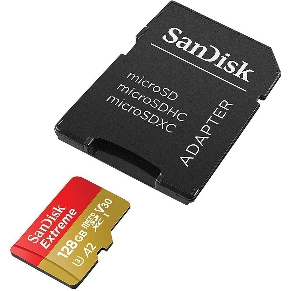 Карта памяти 128Gb MicroSD SanDisk Extreme + SD адаптер (SDSQXAA-128G-GN6MA)