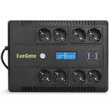 ИБП ExeGate NEO Smart LHB-600.LCD.AVR.8SH.CH.USB (EX293856RUS)