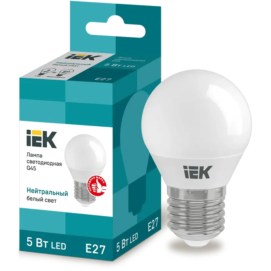 Светодиодная лампочка IEK LLE-G45-5-230-40-E27 (5 Вт, Е27)