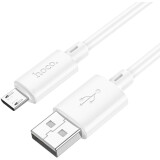 Кабель USB A (M) - microUSB B (M), 1м, HOCO X88 White (HC-83332) (6931474783332)