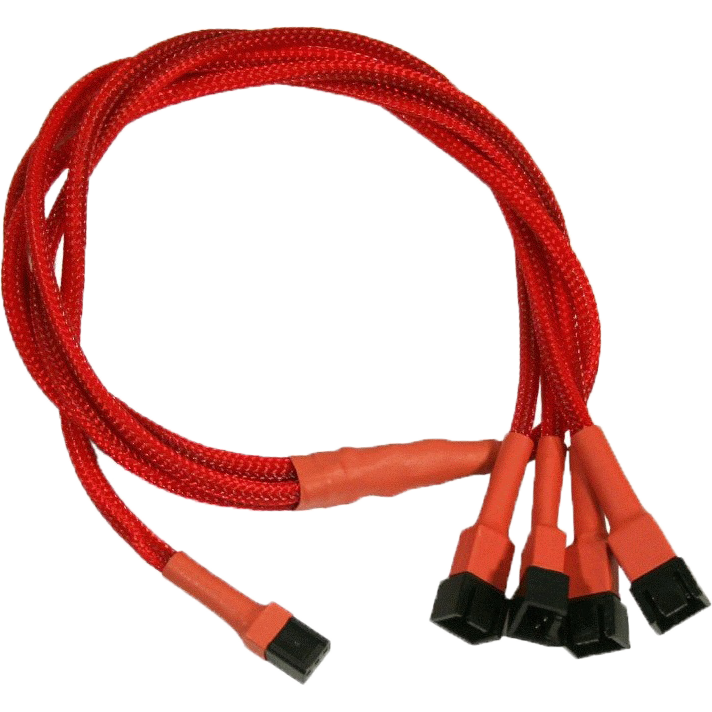 Разветвитель 3-pin - 4x 3-pin, Nanoxia NX34A60R Red