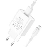 Сетевое зарядное устройство Borofone BA74A White + MicroUSB Cable (6974443388664)