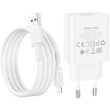 Сетевое зарядное устройство Borofone BA74A White + MicroUSB Cable (6974443388664)