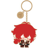 Брелок miHoYo Genshin Impact Chibi Character Metal Keychain Diluc (6972957486241)