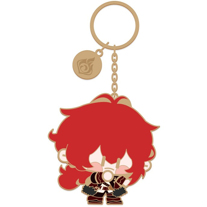 Брелок miHoYo Genshin Impact Chibi Character Metal Keychain Diluc - 6972957486241