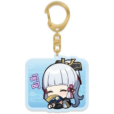 Брелок miHoYo Genshin Impact Chibi Expressions Character Acrylic Keychain Kamisato Ayaka - 6974696611328