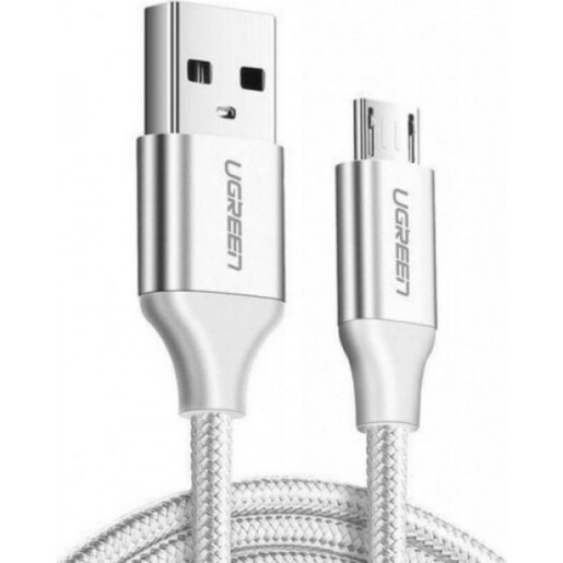 Кабель USB A (M) - microUSB B (M), 2м, UGREEN US290 White - 60153