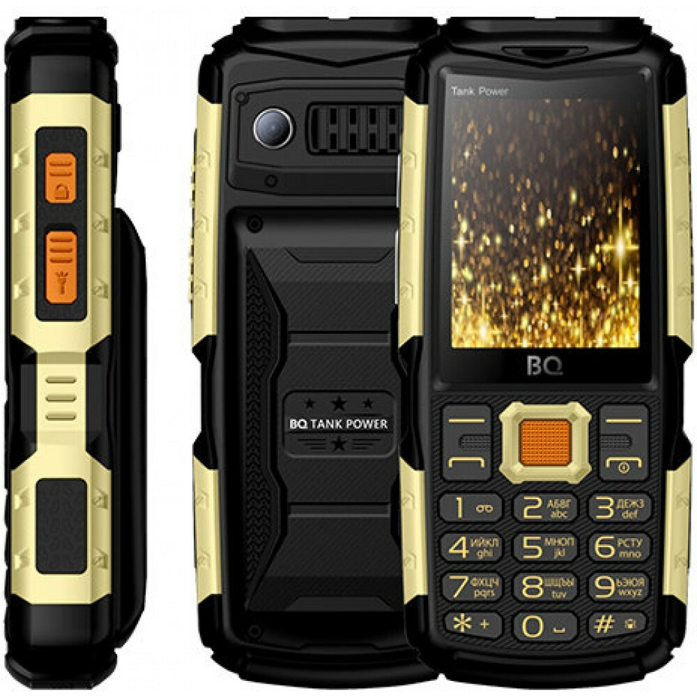 Телефон BQ BQ-2430 Tank Power Black/Gold