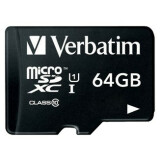 Карта памяти 64Gb MicroSD Verbatim + SD адаптер (44084)