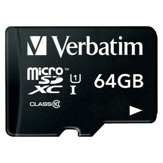 Карта памяти 64Gb MicroSD Verbatim + SD адаптер (44084)