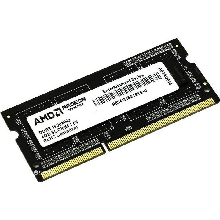 Оперативная память 4Gb DDR-III 1600MHz AMD SO-DIMM (R534G1601S1S-U) RTL