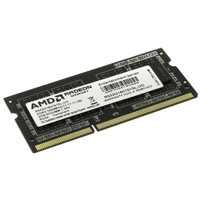 Оперативная память 2Gb DDR-III 1600MHz AMD SO-DIMM (R532G1601S1SL-UO) OEM