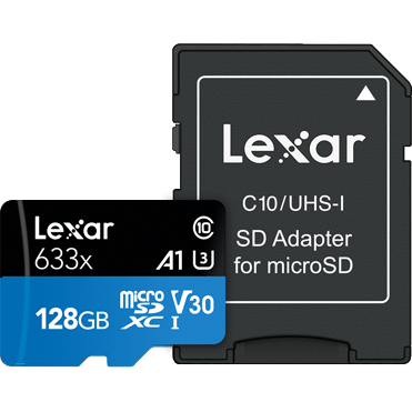 Карта памяти 128Gb MicroSD Lexar High-Performance 633x + SD адаптер (LSDMI128BB633A)