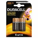 Батарейка Duracell Basic/Extra Life (AAA, 6 шт.) (LR03-6BL)