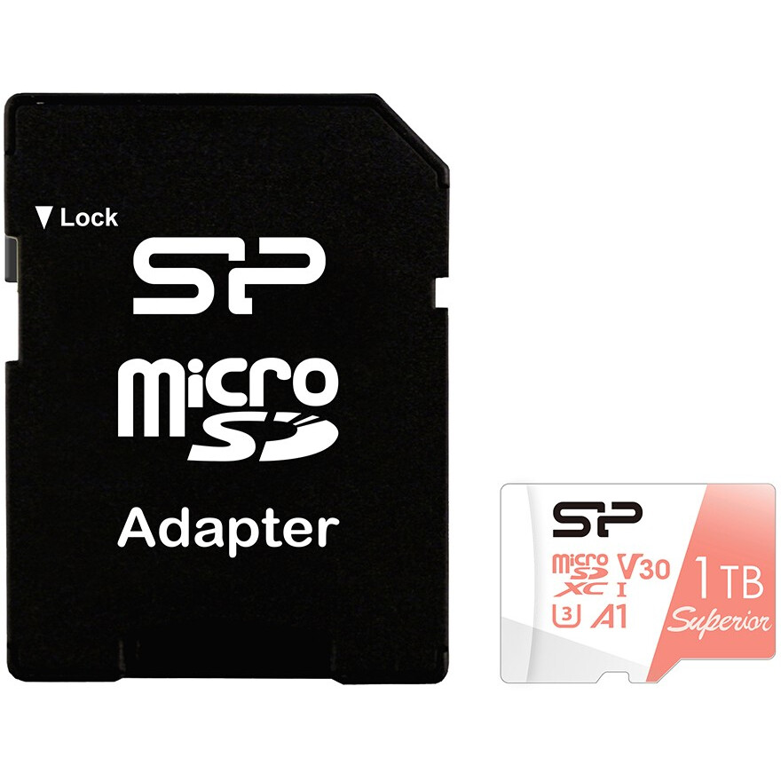 Карта памяти 1Tb MicroSD Silicon Power Superior + SD адаптер (SP001TBSTXDV3V20SP)