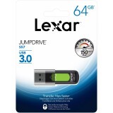 USB Flash накопитель 64Gb Lexar JumpDrive S57 Black/Green (LJDS57-64GABGN)