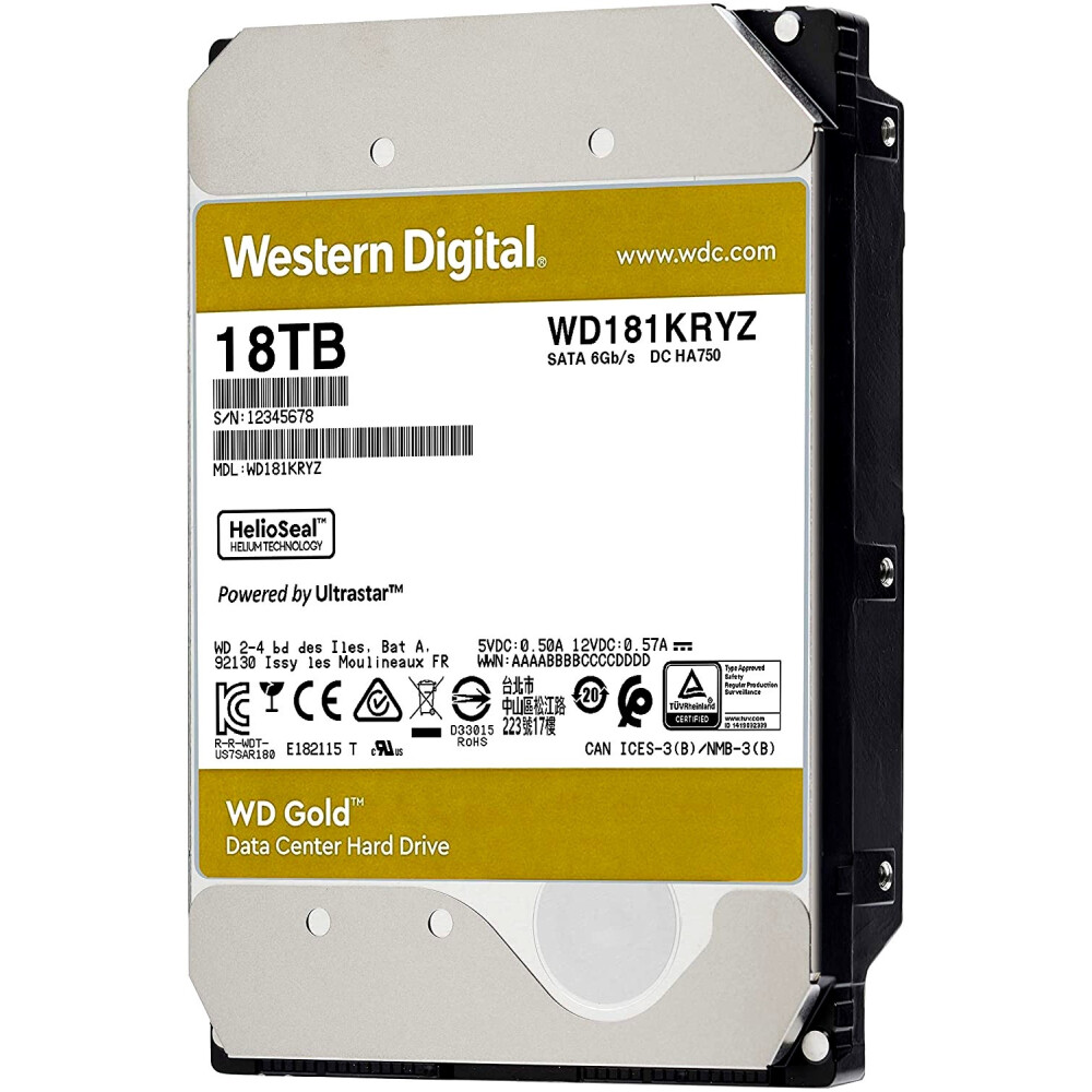 Жёсткий диск 18Tb SATA-III WD Gold (WD181KRYZ)