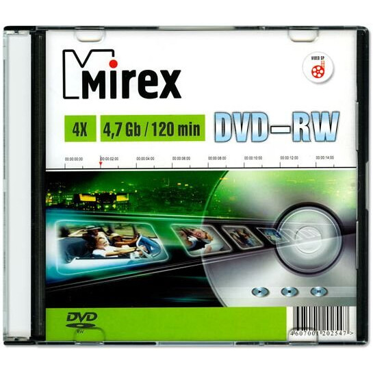 Диск DVD-RW Mirex 4.7Gb 4x Slim Case (1 шт.) - 202547