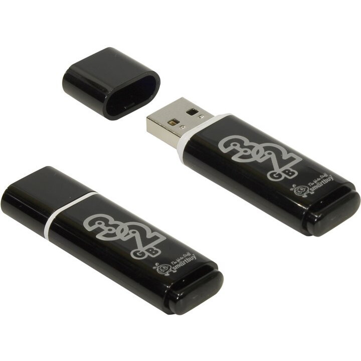 USB Flash накопитель 32Gb SmartBuy Glossy Black (SB32GBGS-K)