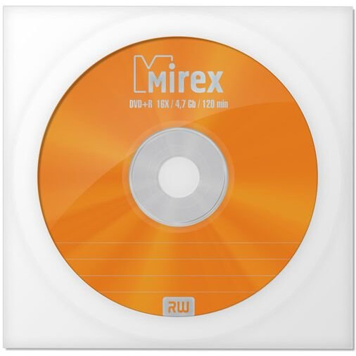 Диск DVD+R Mirex 4.7Gb 16x Paper Cover (1шт) (205135)