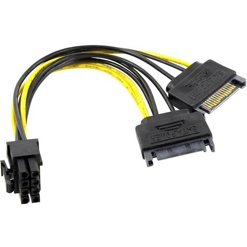 Переходник 2x SATA - PCI-E 6+2-pin, Orient C588 - 30588