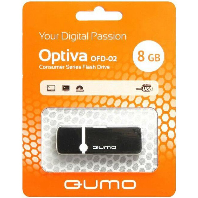 USB Flash накопитель 8Gb QUMO Optiva 02 Black - QM8GUD-OP2-black