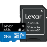 Карта памяти 32Gb MicroSD Lexar High-Performance 633x + SD адаптер (LSDMI32GBB633A)