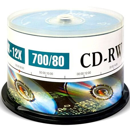 Диск CD-RW Mirex 700Mb 12x Cake Box (50 шт.) (204169)