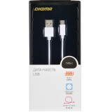 Кабель USB - USB Type-C, 0.15м, Digma 1084552