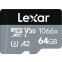 Карта памяти 64Gb MicroSD Lexar + SD адаптер (LMS1066064G-BNANG)