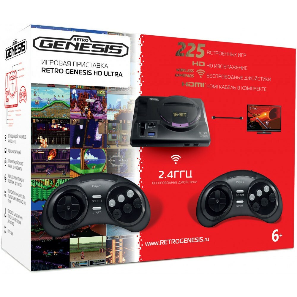 Игровая консоль SEGA Retro Genesis HD Ultra (225 встроенных игр): купить в  интернет магазине Регард Москва: цена, характеристики, описание, отзывы