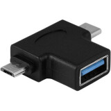 Переходник USB - microUSB/USB Type-C, Orient UC-302