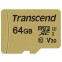 Карта памяти 64Gb MicroSD Transcend 500S + SD адаптер  (TS64GUSD500S)