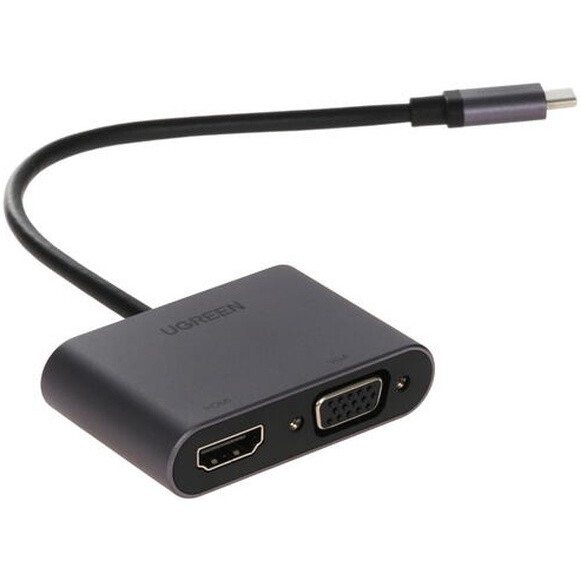 Док-станция UGREEN USB-C to HDMI + VGA Adapter Space Gray (CM162) - 50505