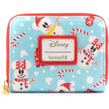 Кошелёк Loungefly Disney Seasonal Snowman Minnie Mickey AOP Zip Around Wallet (WDWA1785)