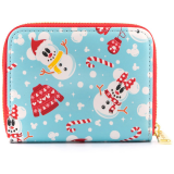 Кошелёк Loungefly Disney Seasonal Snowman Minnie Mickey AOP Zip Around Wallet (WDWA1785)