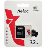 Карта памяти 32Gb MicroSD Netac P500 ECO + SD адаптер (NT02P500ECO-032G-R)