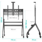 Мобильная стойка Onkron TS2080 Black