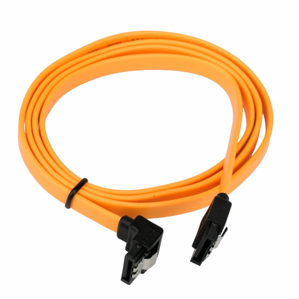 Кабель SATA - SATA, 1м, Cablexpert CC-SATAM-DATA90-YL-100CM