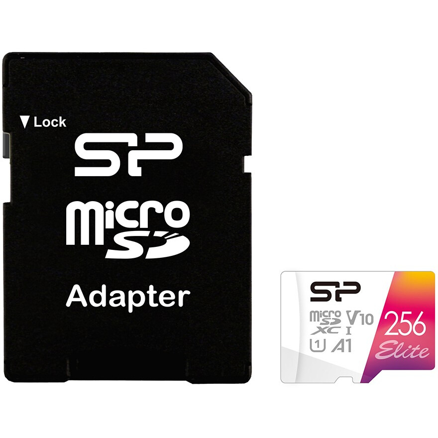 Карта памяти 256Gb MicroSD Silicon Power Elite + SD адаптер (SP256GBSTXBV1V20SP)