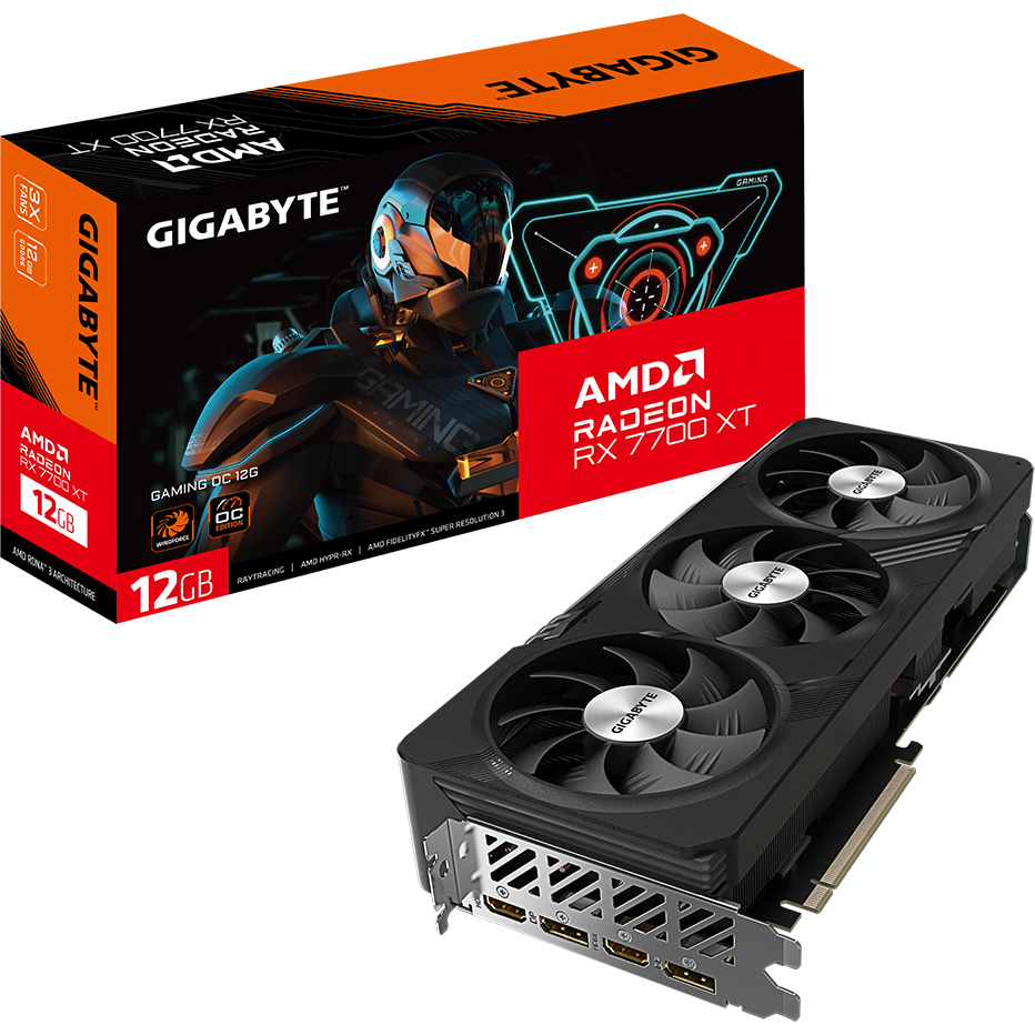 Видеокарта AMD Radeon RX 7700 XT Gigabyte 12Gb (GV-R77XTGAMING OC-12GD):  купить в интернет магазине Регард Москва: цена, характеристики, описание,  отзывы