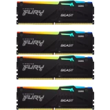 Оперативная память 128Gb DDR5 5200MHz Kingston Fury Beast Black RGB (KF552C40BBAK4-128) (4x32Gb KIT)