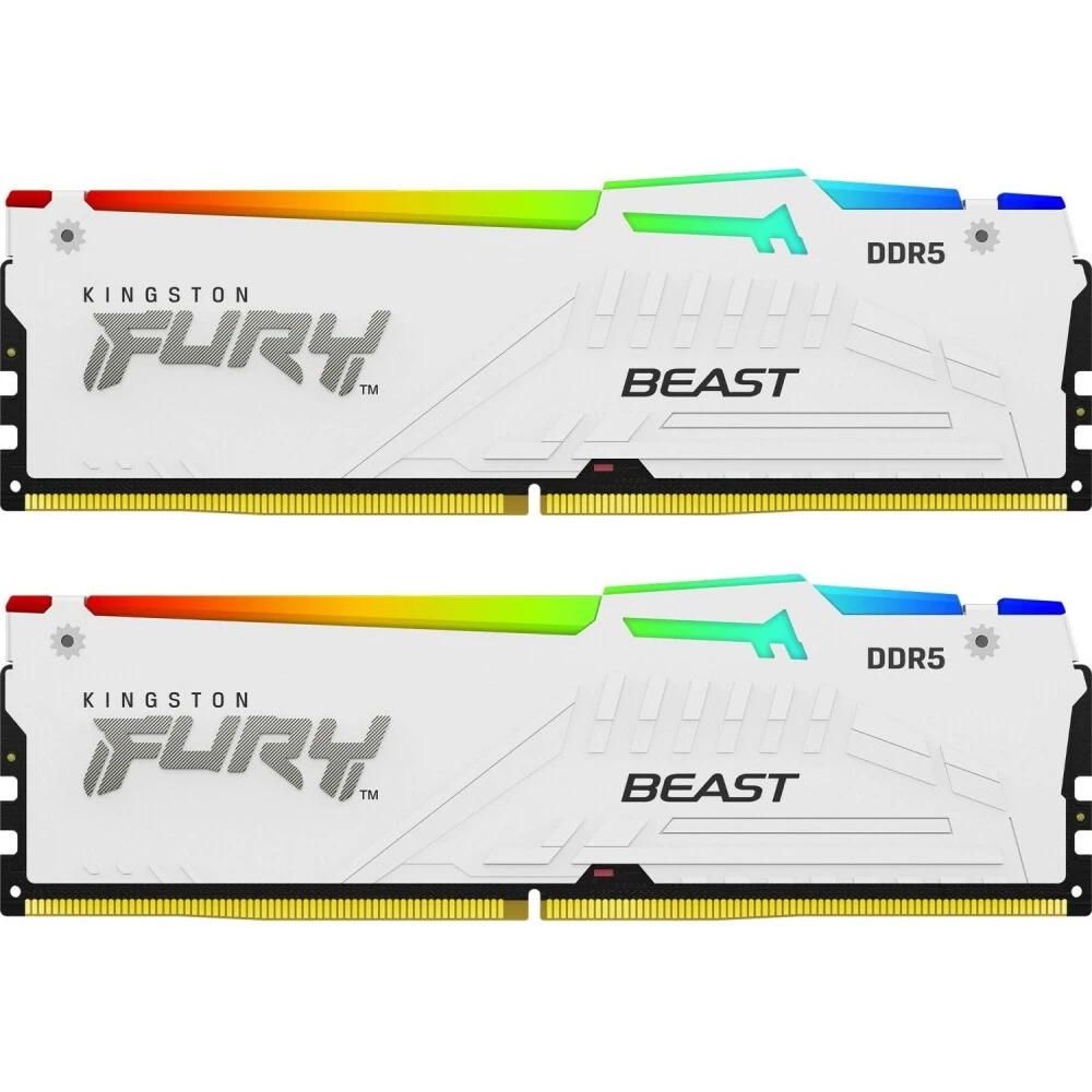 Оперативная память 32Gb DDR5 6000MHz Kingston Fury Beast White RGB (KF560C40BWAK2-32) (2x16Gb KIT)